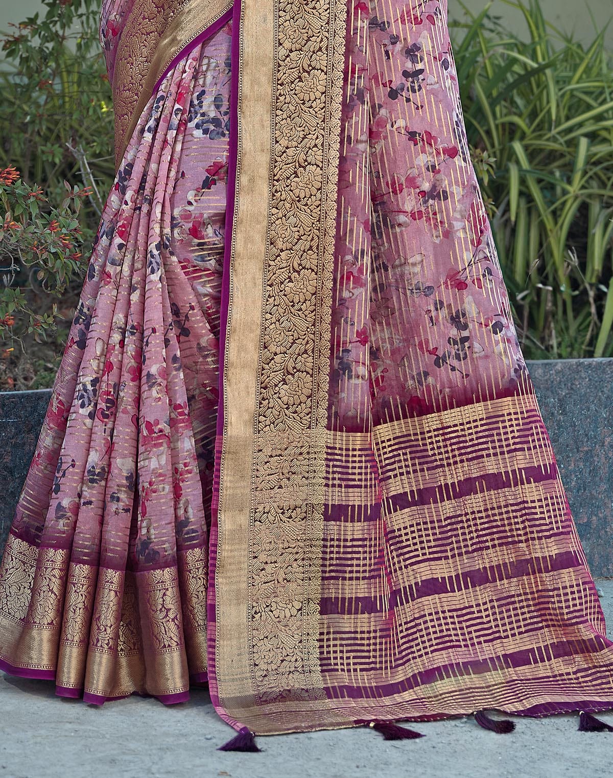 Collection of Traditional Dola Silk Party Wear Saree in a gallery layout