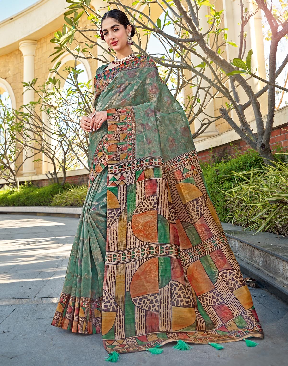 Elegant Digital Print Tissue Saree