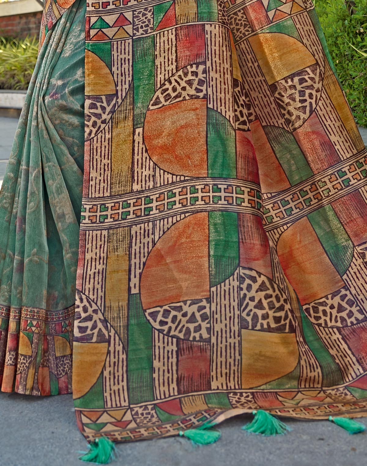 Collection of Elegant Digital Print Tissue Saree in a gallery layout