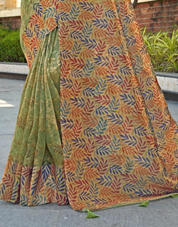 Collection of Green Tissue Party Wear Saree in a gallery layout