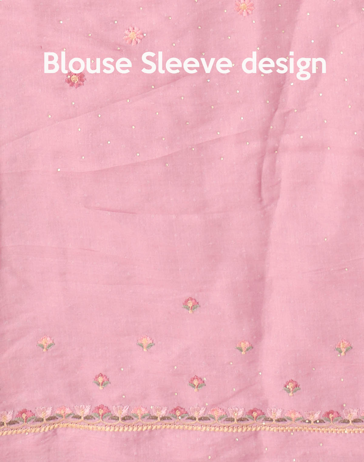 Light Pink Embroidery work Raw Silk Saree