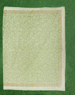 Collection of Light Pista Green Chikankari work Georgette Saree with elegant Embroidery Border in a gallery layout