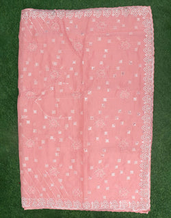 Collection of Light Pink Embellished with Stones work Organza Saree in a gallery layout