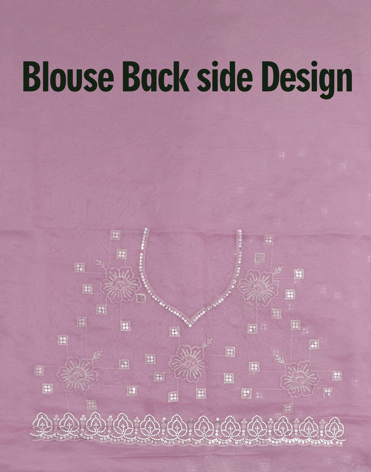 Light Purple Embellished with Stones work Organza Saree