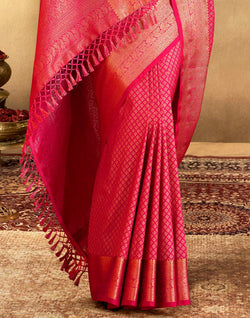 Collection of Beautiful Brocade design Soft Banaras Saree in a gallery layout