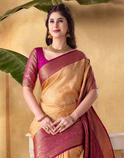 Collection of Exclusive Gold Soft Banaras Fancy Saree in a gallery layout