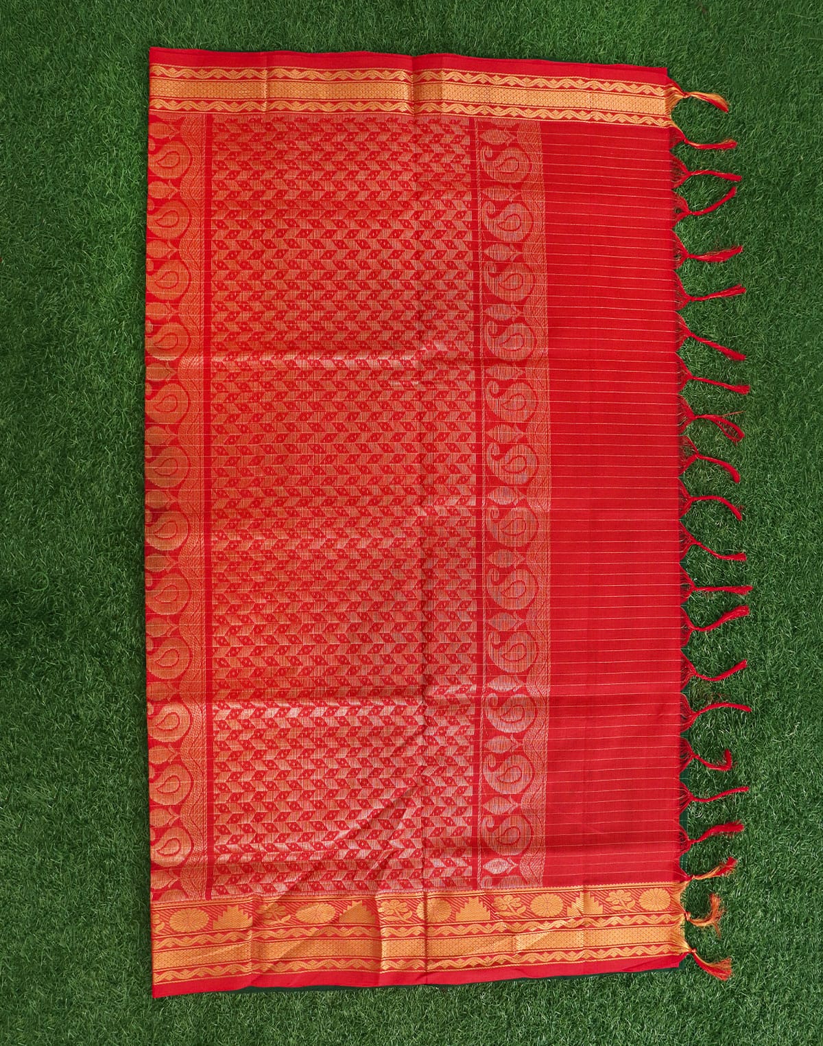 Collection of Bottle Green Pure Venkatagiri Sico Checks Cotton Saree in a gallery layout