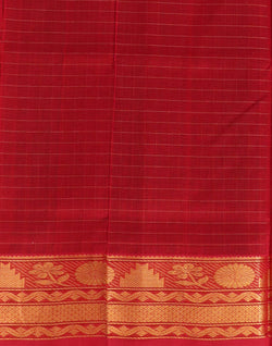 Collection of Bottle Green Pure Venkatagiri Sico Checks Cotton Saree in a gallery layout