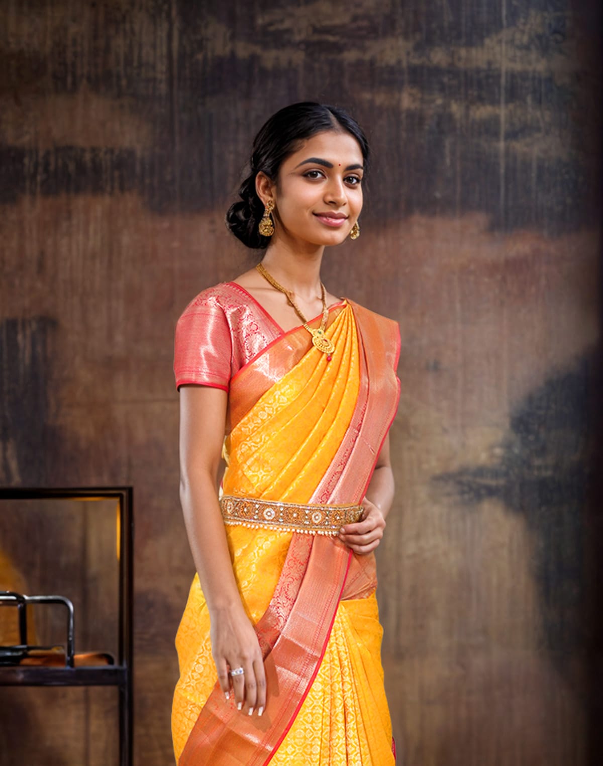 Elegant Yellow Coloured Kanchi Pattu Pure Silk Saree