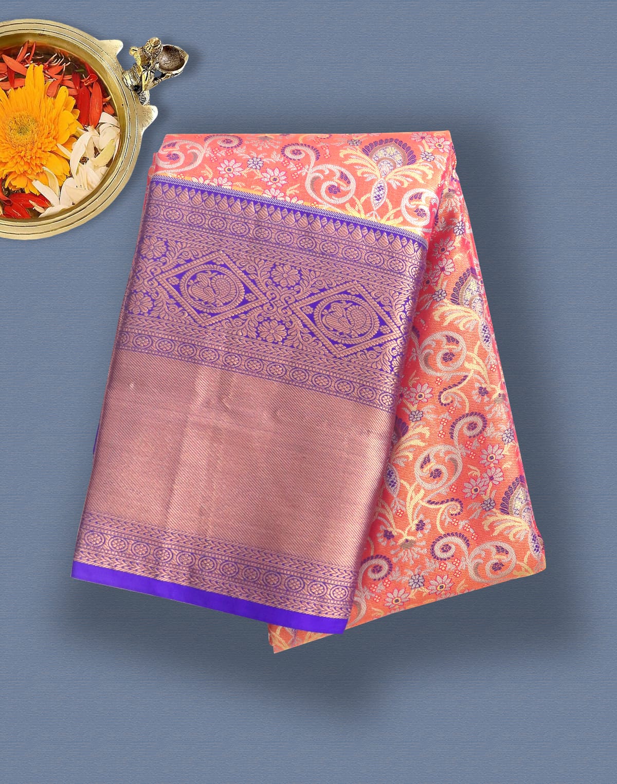 Collection of Pink and Light Green Tissue Jaal Saree in a gallery layout