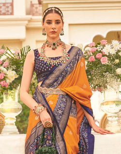 Collection of Light Mustard Patola weaving Saree in a gallery layout