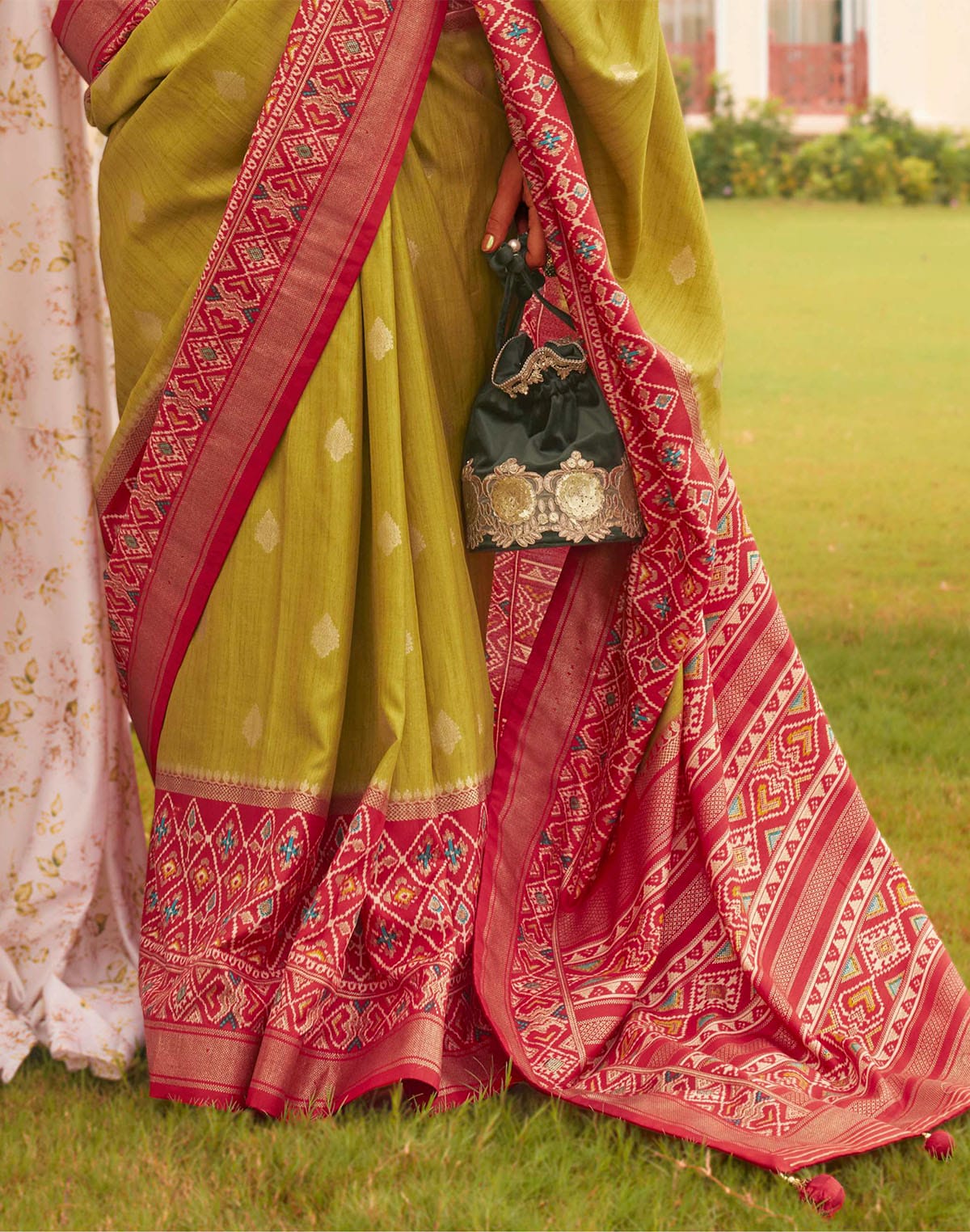 Mehendi Green Patola  Festive Wear Saree