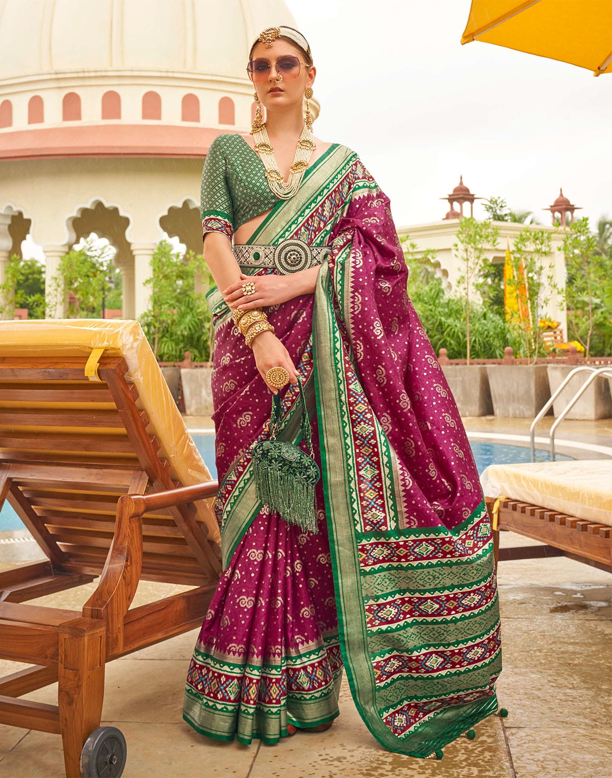 Brilliant Purple Patola Silk Saree