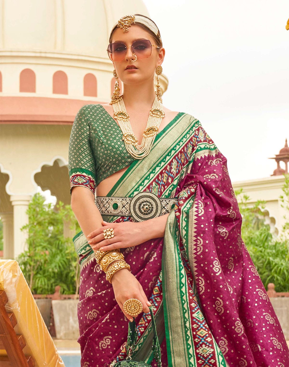 Brilliant Purple Patola Silk Saree