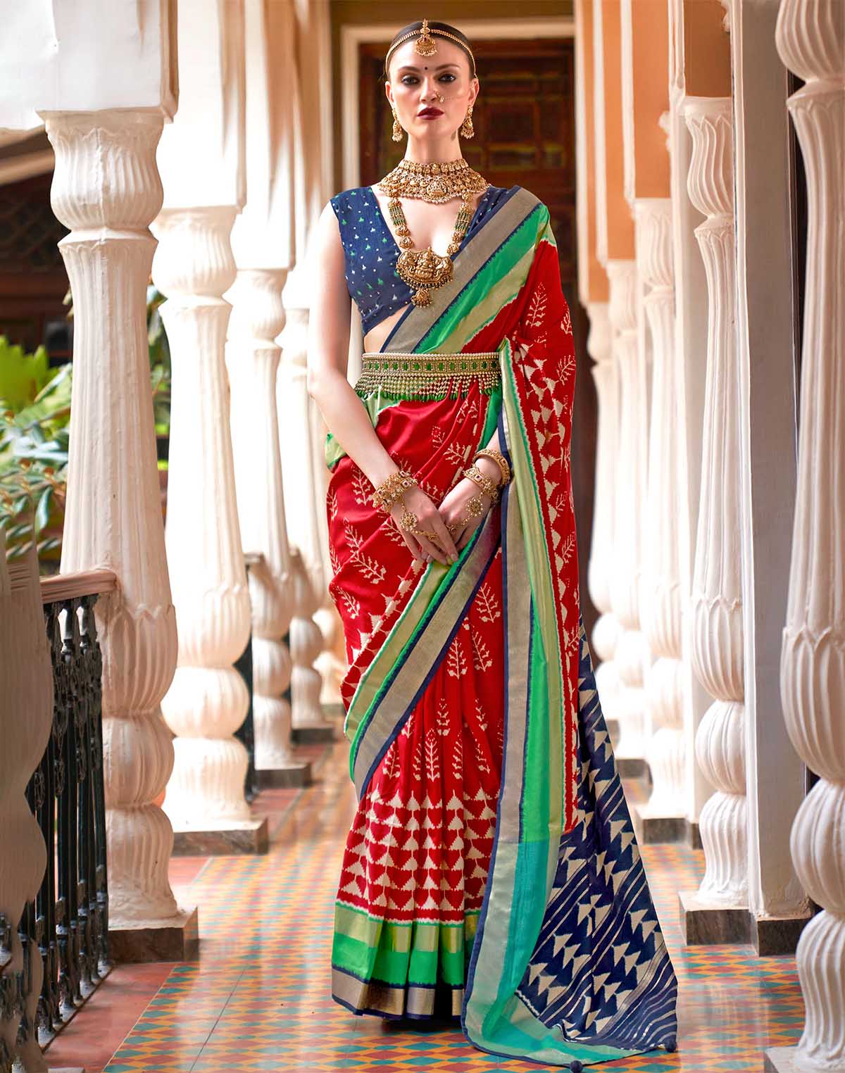 Red Coloured Patola Silk Saree