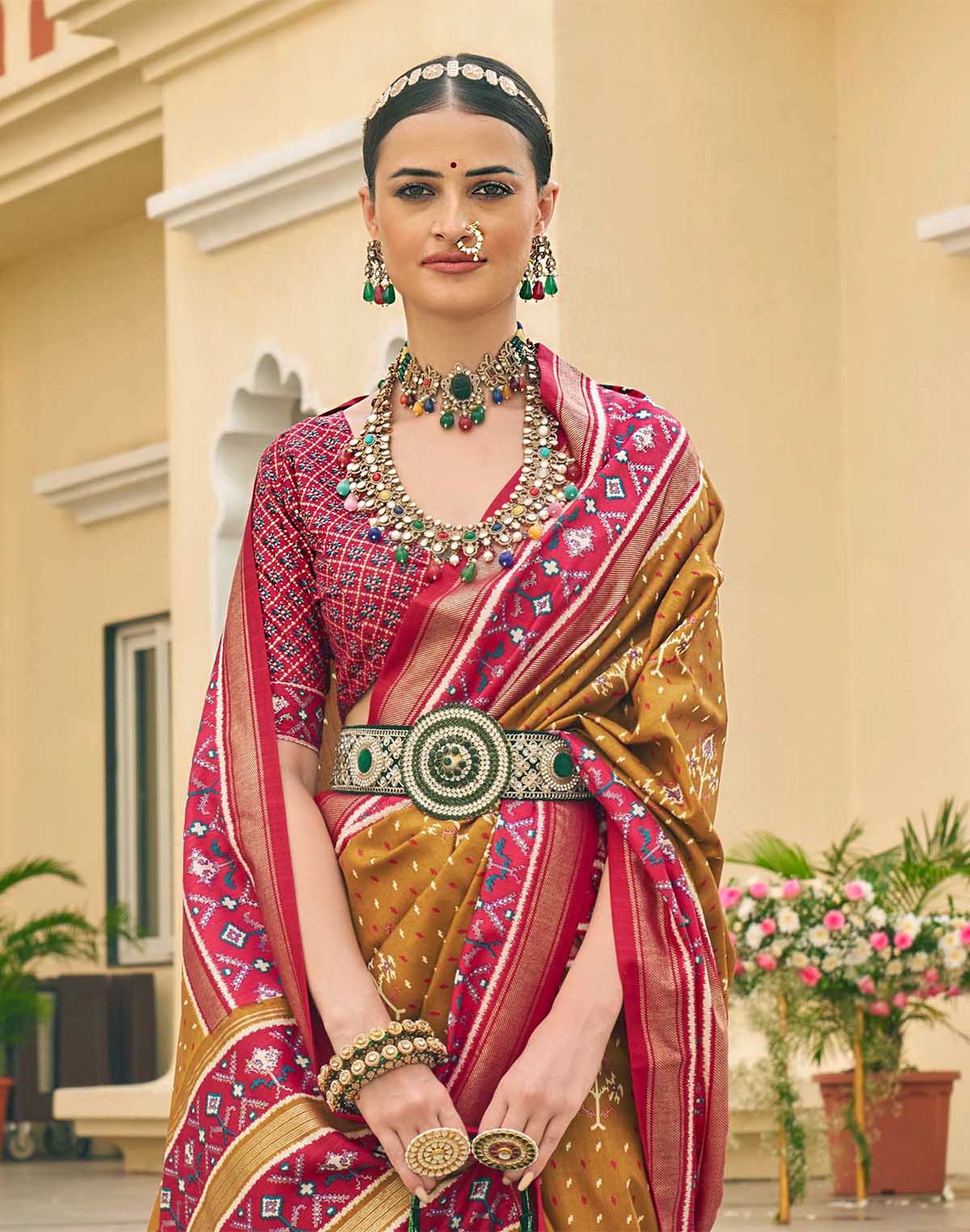 Light Mustard Palkhi Patola Fancy Saree