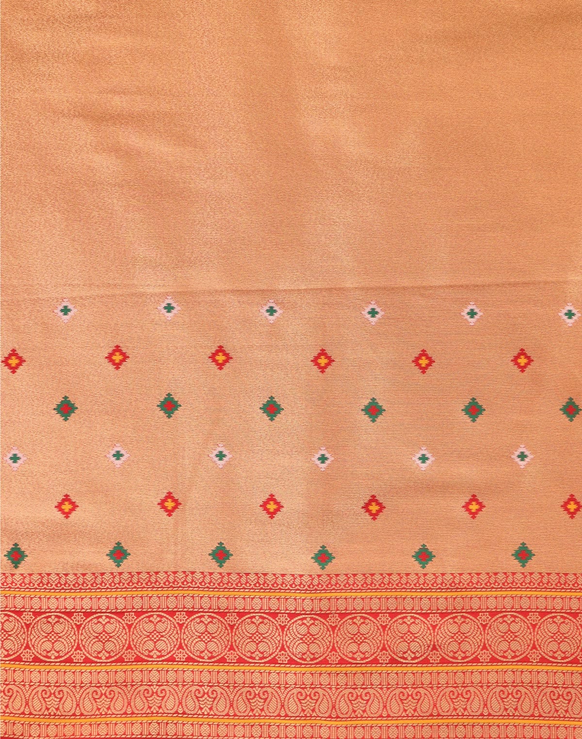 Collection of Cream Checks Pattern Pochampally Border Saree in a gallery layout