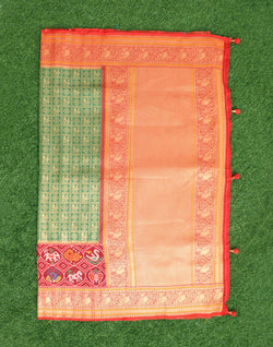 Collection of Green Novelty design Pochampally Border Saree in a gallery layout