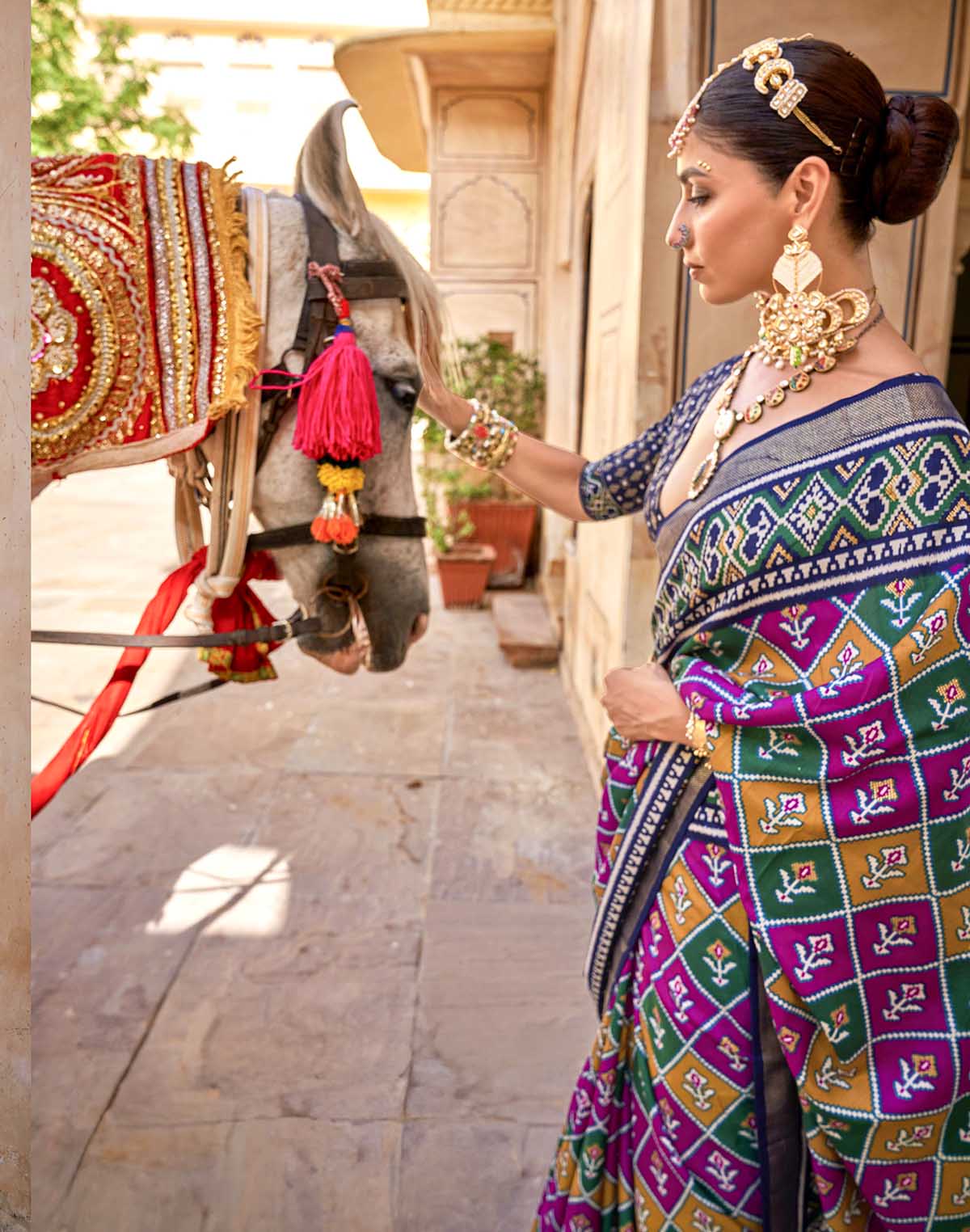 Traditional Pink Colour Patola Silk Saree