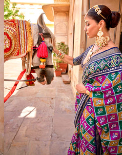 Collection of Traditional Pink Colour Patola Silk Saree in a gallery layout