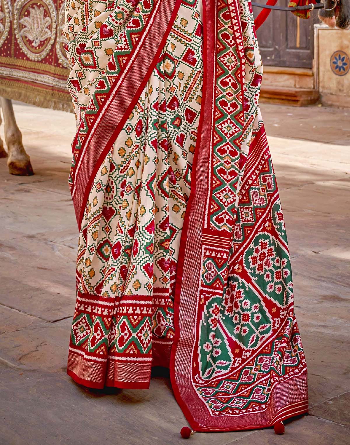 Collection of Patola Silk Ikat Saree in a gallery layout