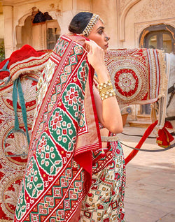 Collection of Patola Silk Ikat Saree in a gallery layout