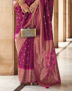 Collection of Light Purple Banaras Patola Saree in a gallery layout