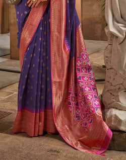 Collection of Royal Blue Butta Banaras Patola Saree in a gallery layout