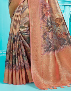 Collection of Elegant Organza with digital Floral print Saree in a gallery layout