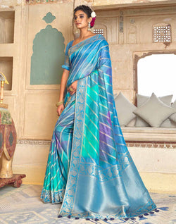 Collection of Soft Dola Silk Zari Printed Saree in a gallery layout