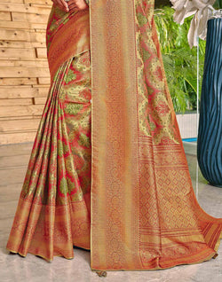 Collection of Elegant Padiya Meena work Banaras Tissue Saree in a gallery layout