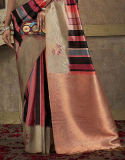 Collection of Multi Colour Printed Organza Saree in a gallery layout