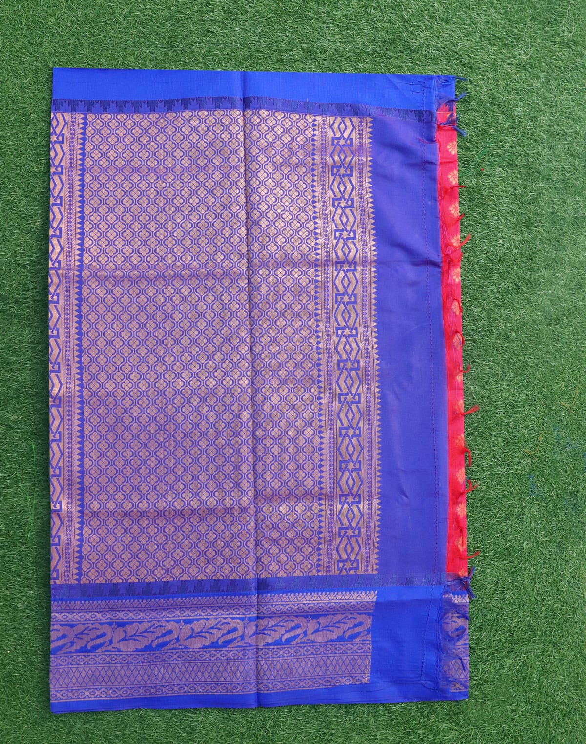 Collection of Pink and Royal Blue Sico Cotton Silk Saree in a gallery layout