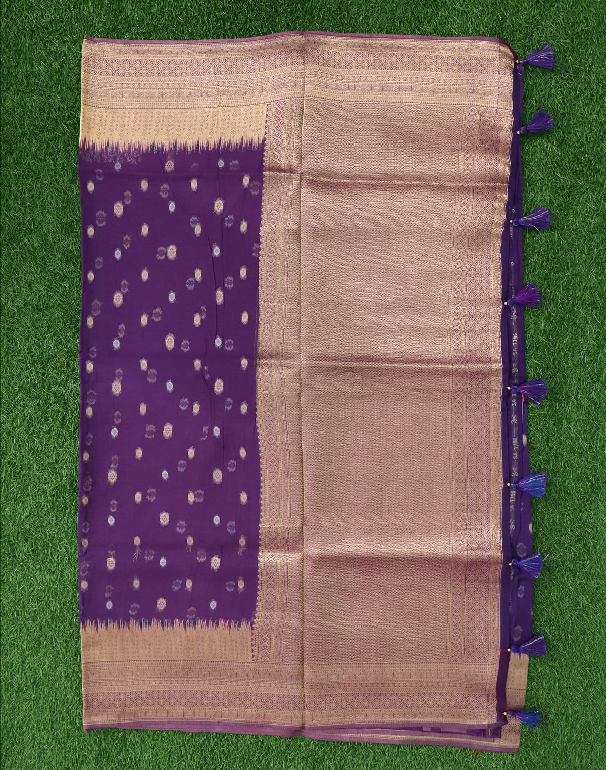 Collection of Violet Butta Organza Saree in a gallery layout