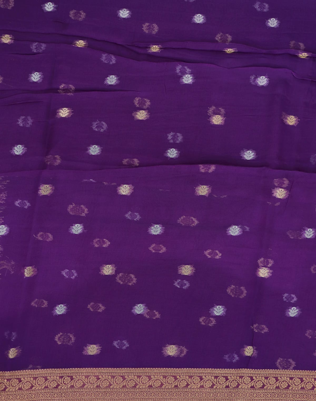 Collection of Violet Butta Organza Saree in a gallery layout