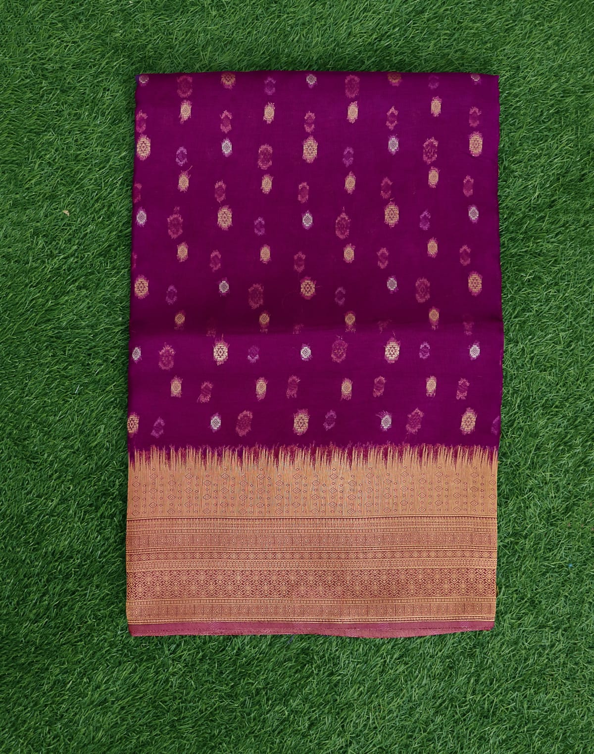 Collection of Purple Coloured Organza Butta Saree in a gallery layout