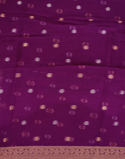 Collection of Purple Coloured Organza Butta Saree in a gallery layout