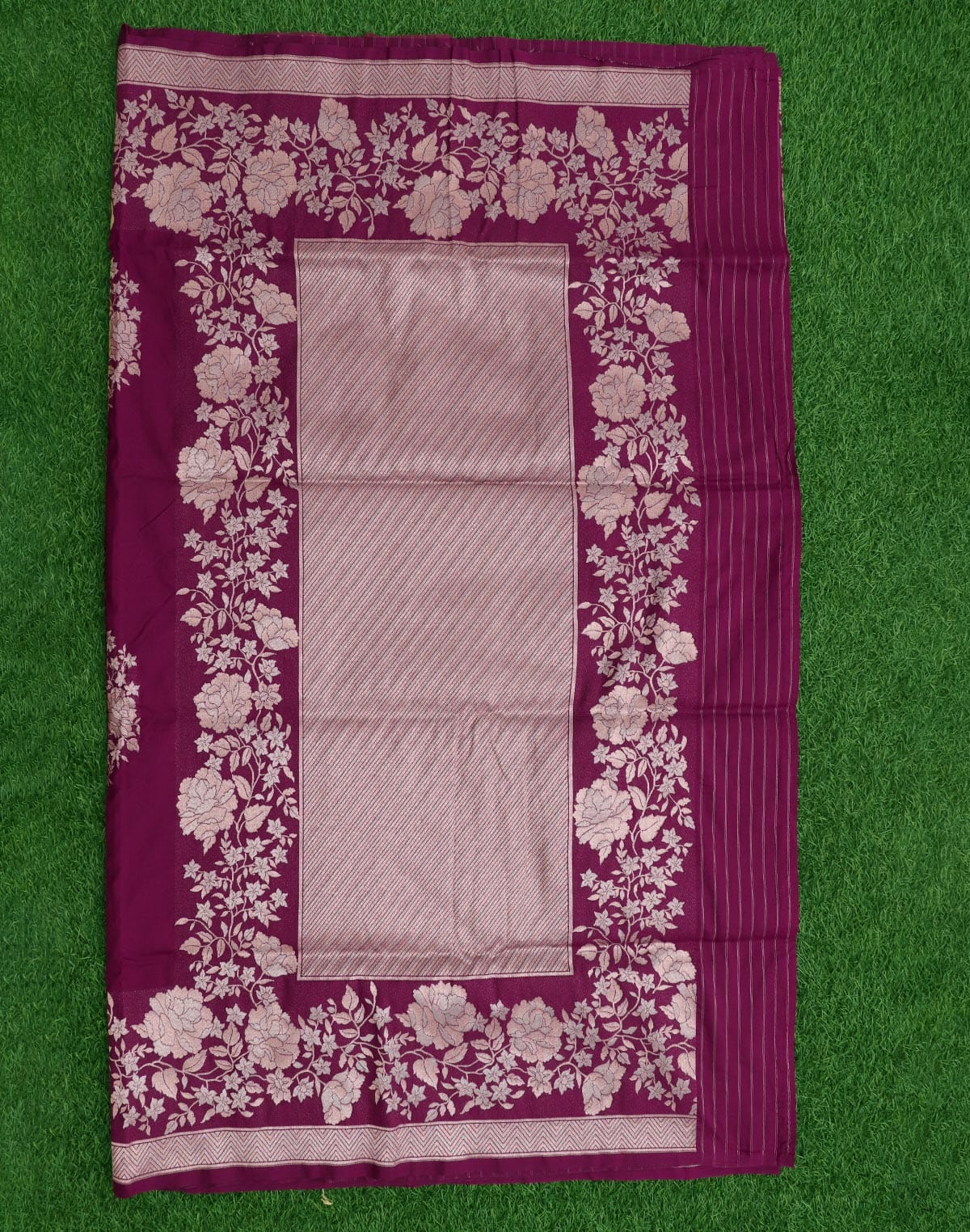 Collection of Trendy Violet Banaras Saree in a gallery layout