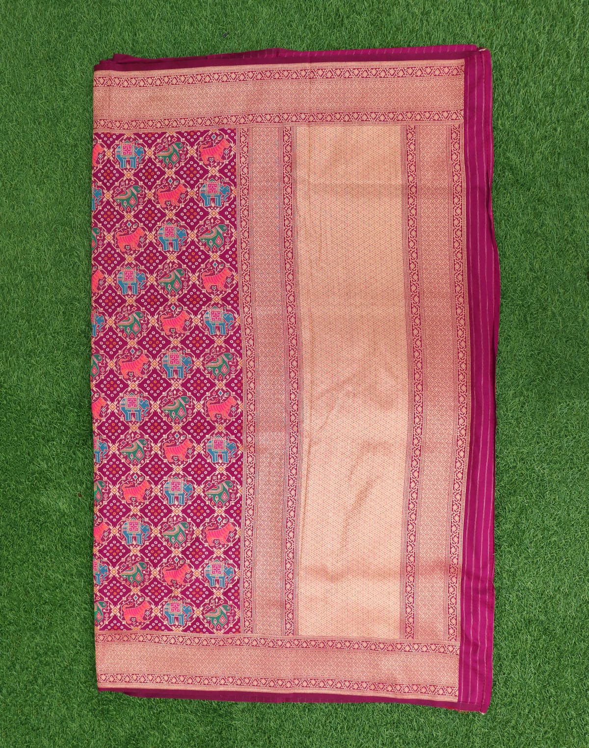 Collection of Animal Zari weaving Banaras Fancy Saree in a gallery layout