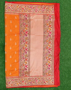 Collection of Mustard Paithani Border Banaras Saree in a gallery layout