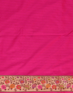 Collection of Purple Banaras Paithani Border Saree with Contrast Blouse in a gallery layout