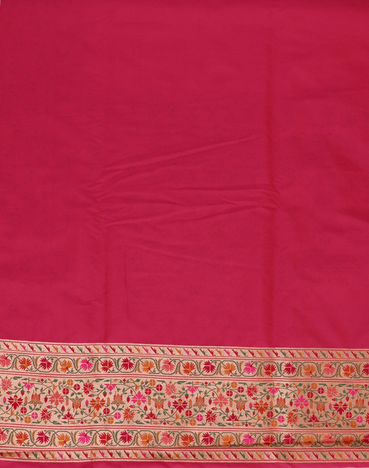 Cream and Pink Banaras Paithani Border Saree