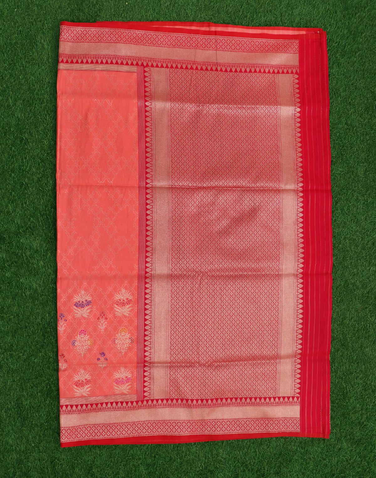 Peach Coloured Banaras Silk Saree