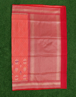 Collection of Peach Coloured Banaras Silk Saree in a gallery layout