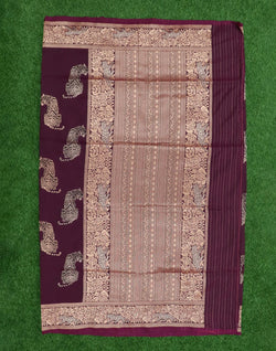 Collection of Purple Animal Zari Weaving Saree in a gallery layout