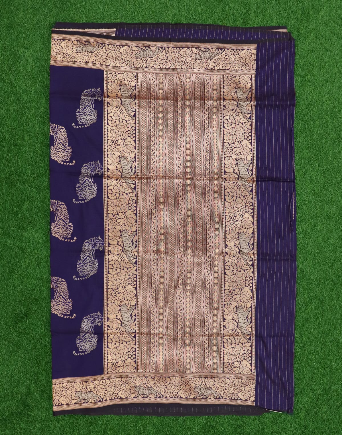 Collection of Stylish Royal Blue Banaras Saree in a gallery layout