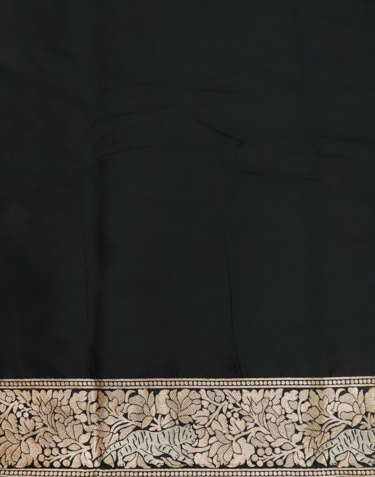 Collection of Black Animal Zaring weaving Banaras Saree in a gallery layout