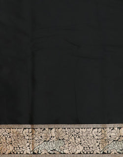 Collection of Black Animal Zaring weaving Banaras Saree in a gallery layout