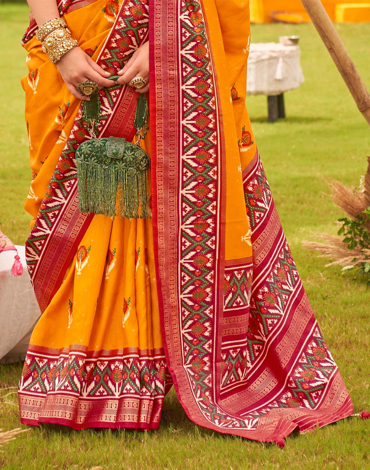 Attractive Yellow Colour Patola Saree