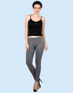 Collection of Twin Birds Anthrazite Grey Cotton Lycra Pencil Cut Women Legging in a gallery layout